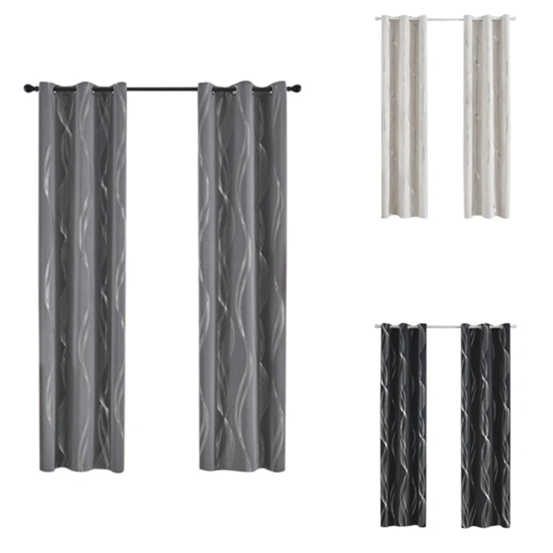 Blackout Curtains 52 X 84 Inch 2 Panels Set Grommet Thermal Insulated Room Darkening Window Curtains