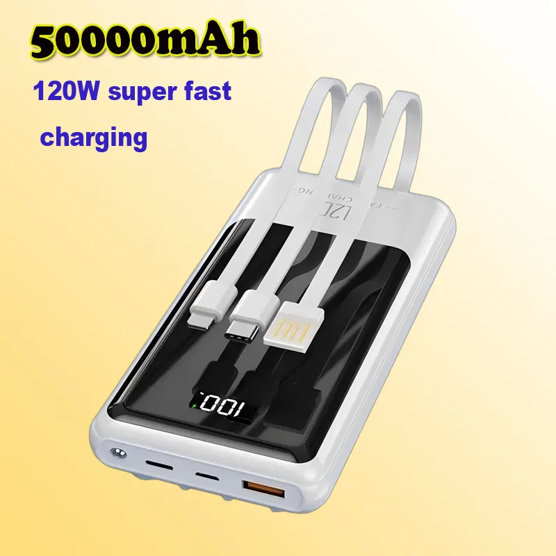 

120 Вт 50000 мАч Power Bank Супер быстрое зарядное устройство Аккумулятор большой емкости с цифровым дисплеем Power Bank для Iphone Samsung Huawei Xiaomi