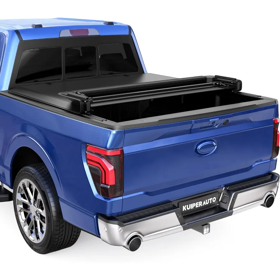 

Quad 4Flip 5,5 футов Мягкий раскладной чехол для грузовика с верхом, совместимый с 20152024 2025 F150 F150 Кровать Fourth Flip Styleside Tr