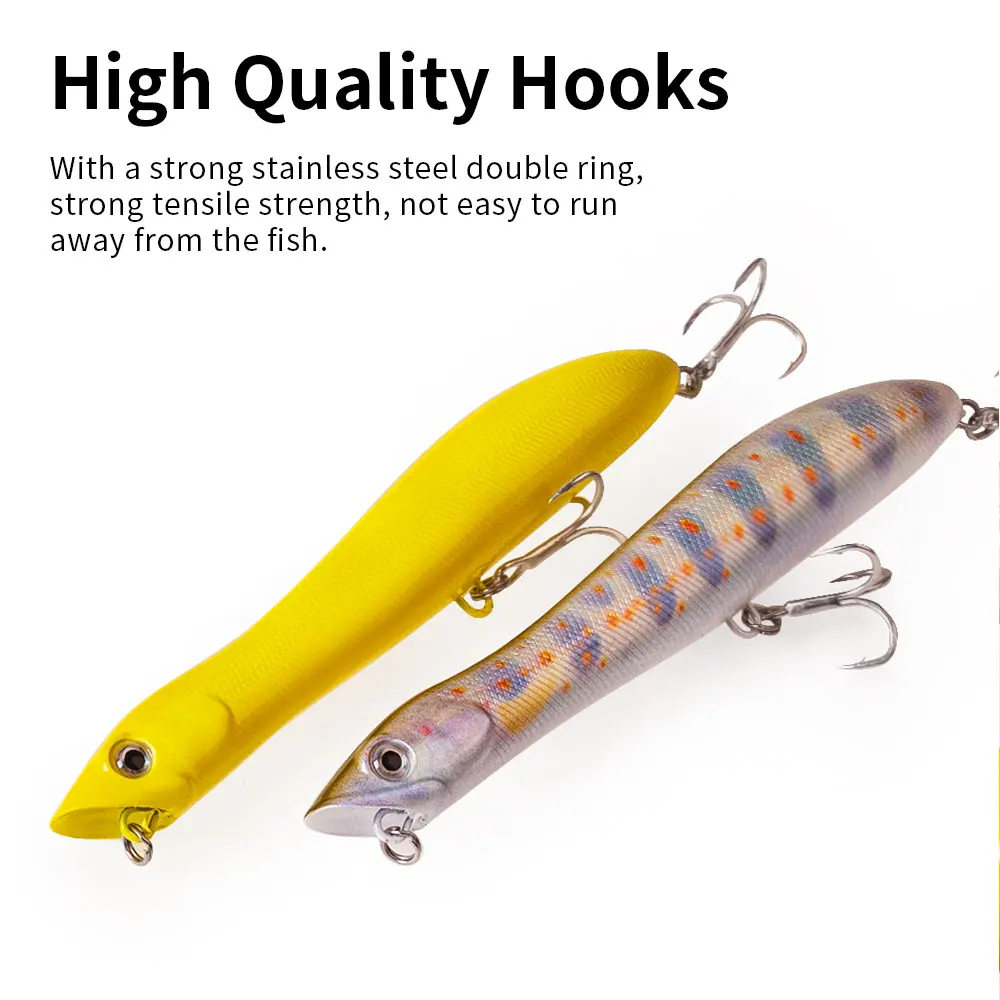 120mm/18g Topwater Pencil Popper Floating Fishing Lure Snakehead Wobblers Tackle Baits Minnow For Snapper Flounder Bass Chub