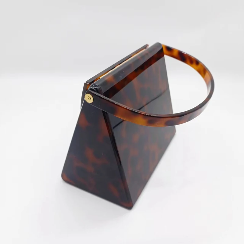 New Brand Acrylic Evening Bags Black Amber Leopard Clutch Purse Luxury Designer Women Wallet Wedding Bridal Party Prom Handbag