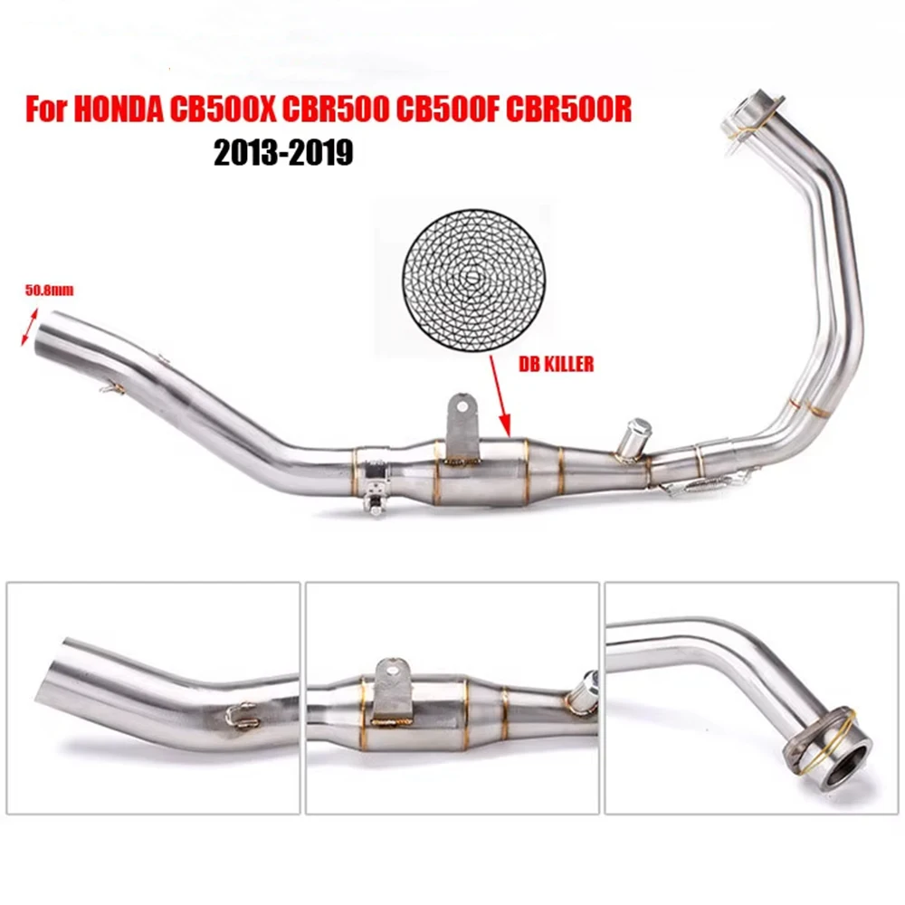 Für CBR500 CB500X CB500F CBR500R Motorrad Auspuffanlage Escape Modifizierte Vorne Mittelrohr Link Rohr Ohne Schalldämpfer