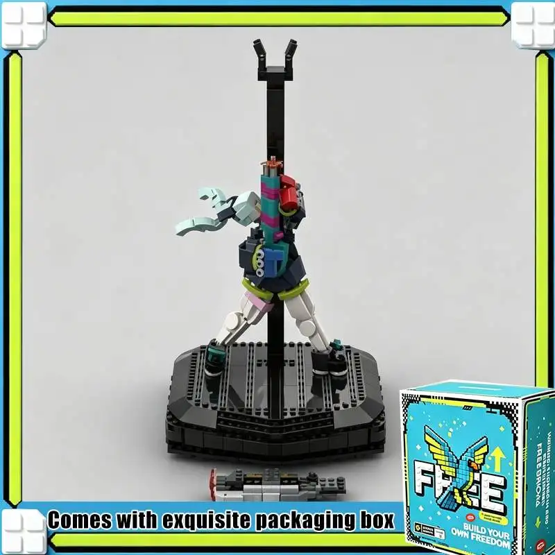 812PCS Neon Future City Hero Figure MOC Model Custom Puzzle DIY Building Blocks Set Poseable Display Toy Xmas Gift Collection