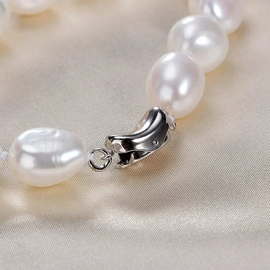 HENGSHENG Real White Natural Baroque Pearl Necklace&Bracelet Jewelry Sets 7-8mm Freshwater pearl Jewelry For Women Gift New.