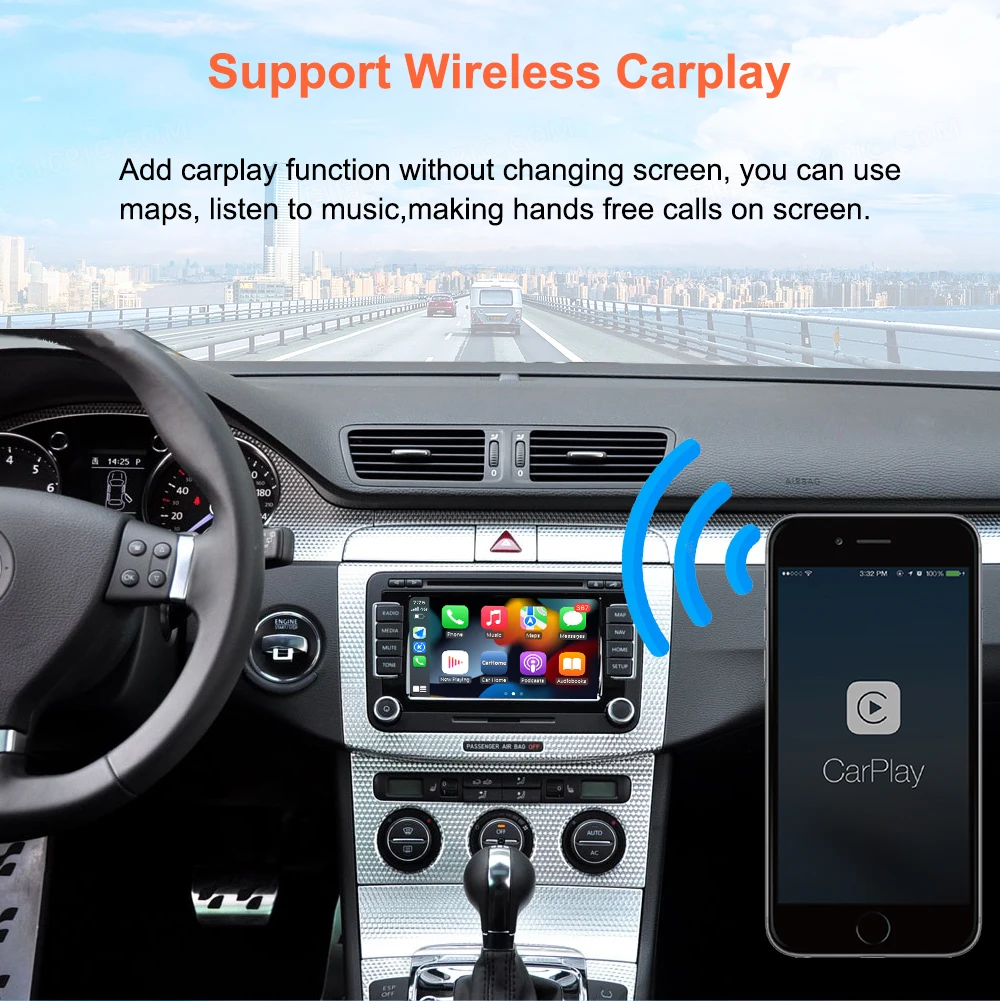 Bonroad Wireless Android Auto Retrofit Car Play Modul für Volkswagen Passat Golf 6 Tiguan Touran Polo RNS510 Serie Mirror Link – Detail 6