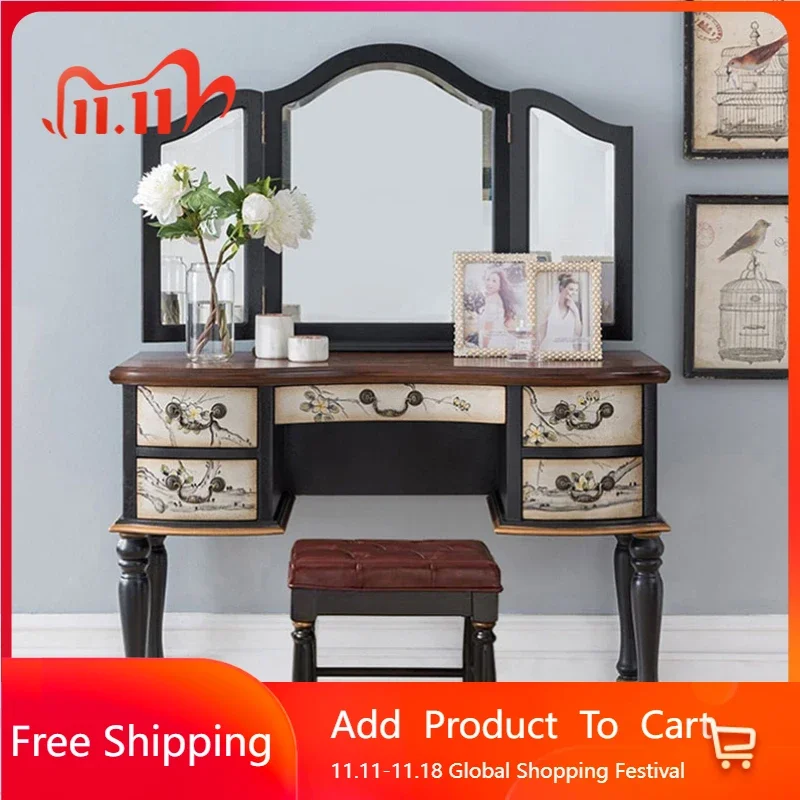 Affordable Nordic Essentials Dressing Table Room Vintage Stool Wood Dressing Table Luxury Girls Coiffeuse De Chambre Furniture