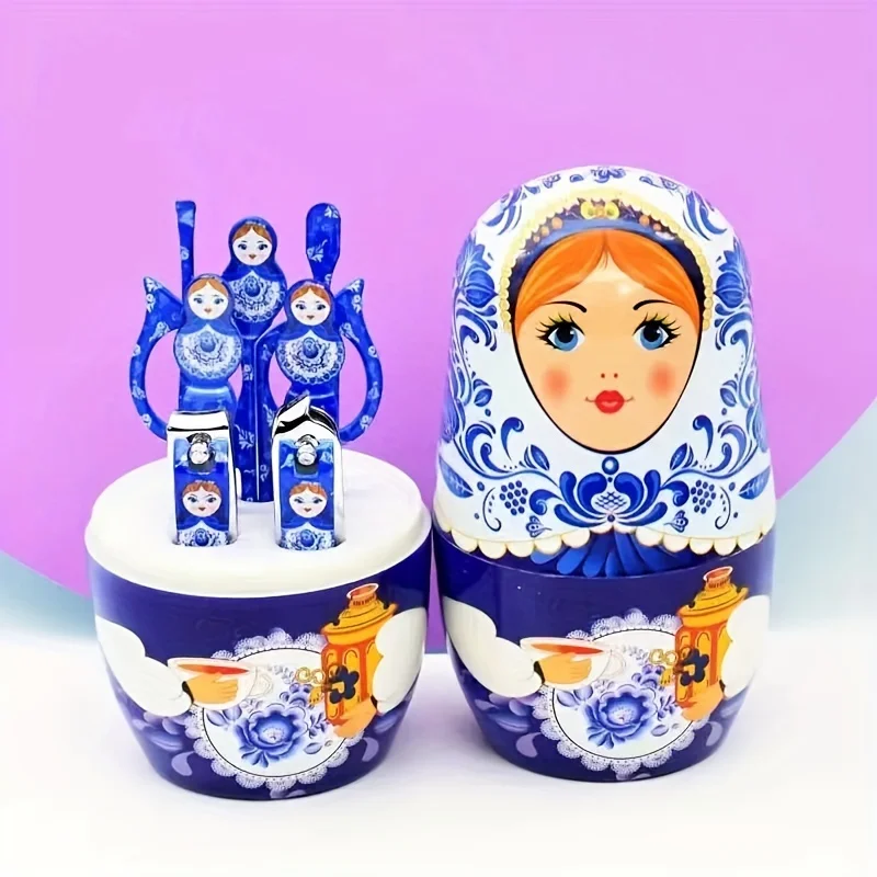 7-Piece Nesting doll Nail Set, Classic Nail Clipper and Beauty Set with Decorative Nesting doll Set