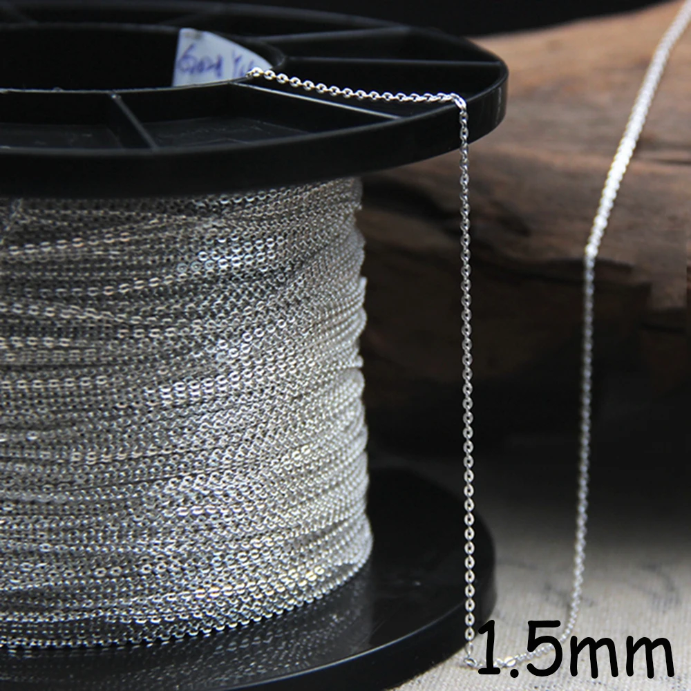 925 Sterling Silver Semi-finished Silver Wire 1.5MM Thick Silver Handmade DIY Woven Chain Plating 925 Silver Cable accessories