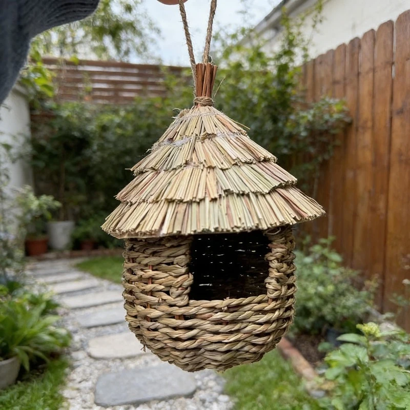 Handmade Woven Hummingbird House 5