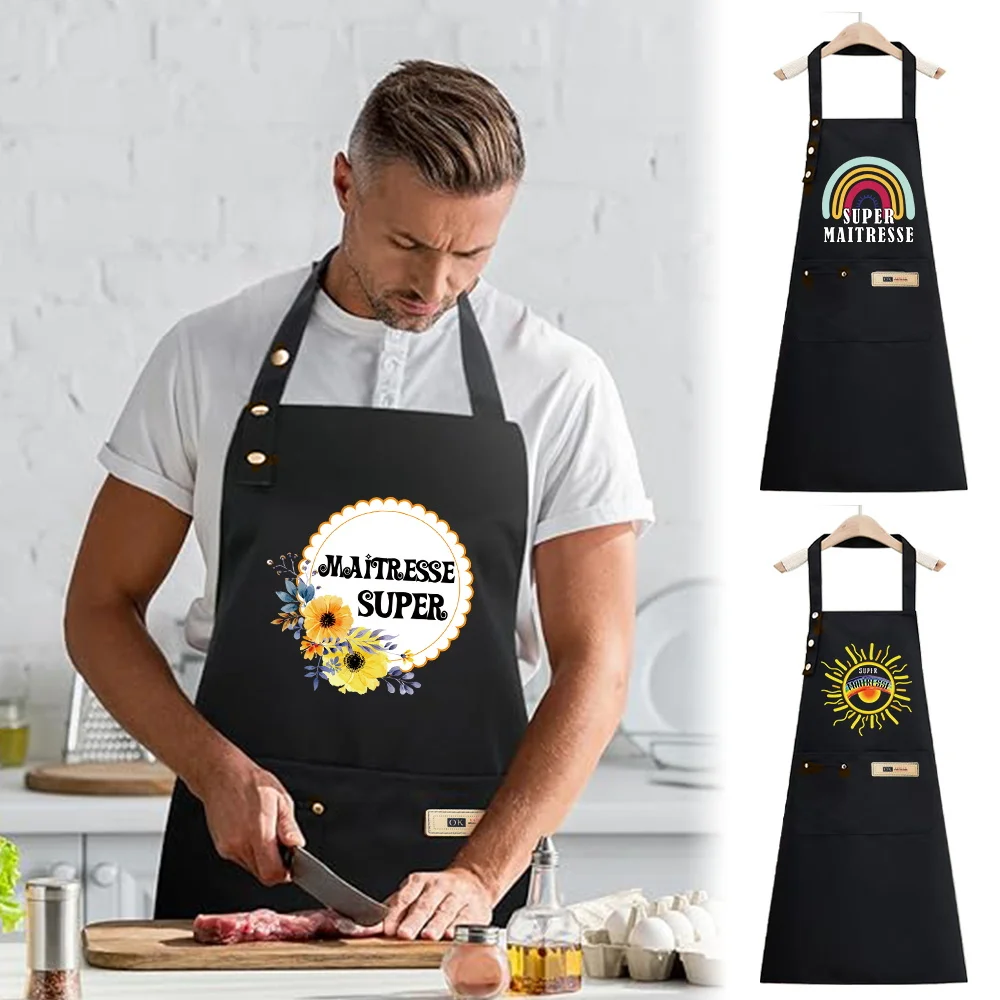 Apron Cooking, Baking, and DIY Projects,Duty, Stain-Resistant,Waterproof Adjustable Straps Multiple Pockets maitresse Serise