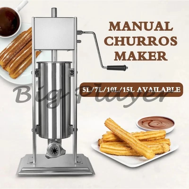 

Manual Stainless Steel Spanish Maker Vertical Sausage Filler Meat Extruder Churro Making Machine Latin Fruit Machine