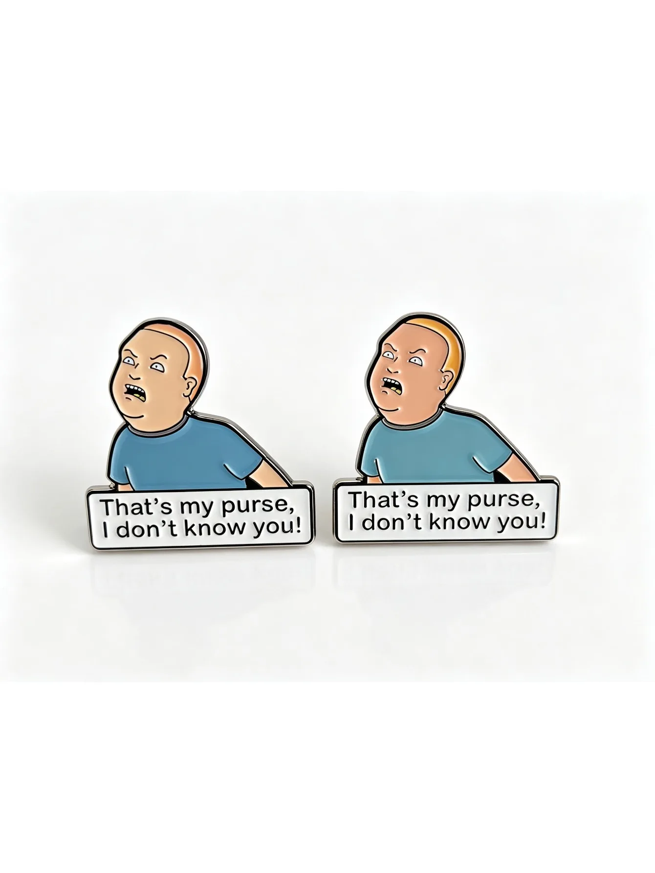 2Pcs Funny Meme Quote Enamel Pin, That's My Purse I Don't Know You Zinc Alloy Brooch, Cartoon Character Badge, Aesthetic Accesso