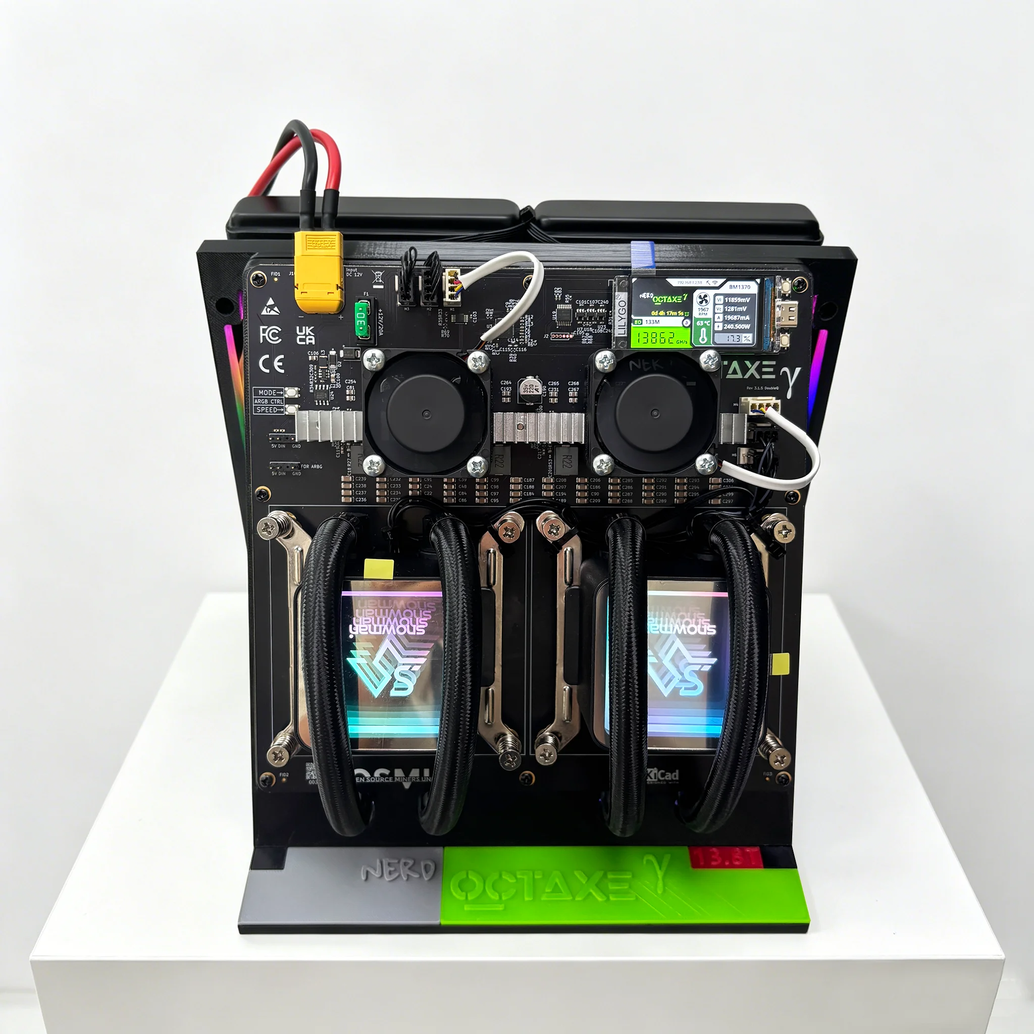 NerdOCTaxe Hydro Rev3.1 13.8Th/s 230W 8*BM1370 ASIC Chips Bitcoin Miner BTC Solo Miners Bitcoin Silent Mining Lottery Machine