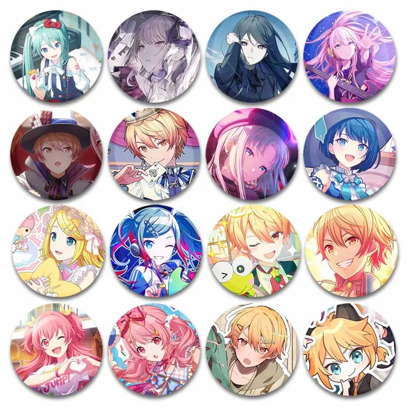 Funny Project SEKAI Lapel Pin Creative Round Soft Brooches on Backpack Shiraishi An Hinomori Shizuki Kamishiro Rui Cosplay Badge