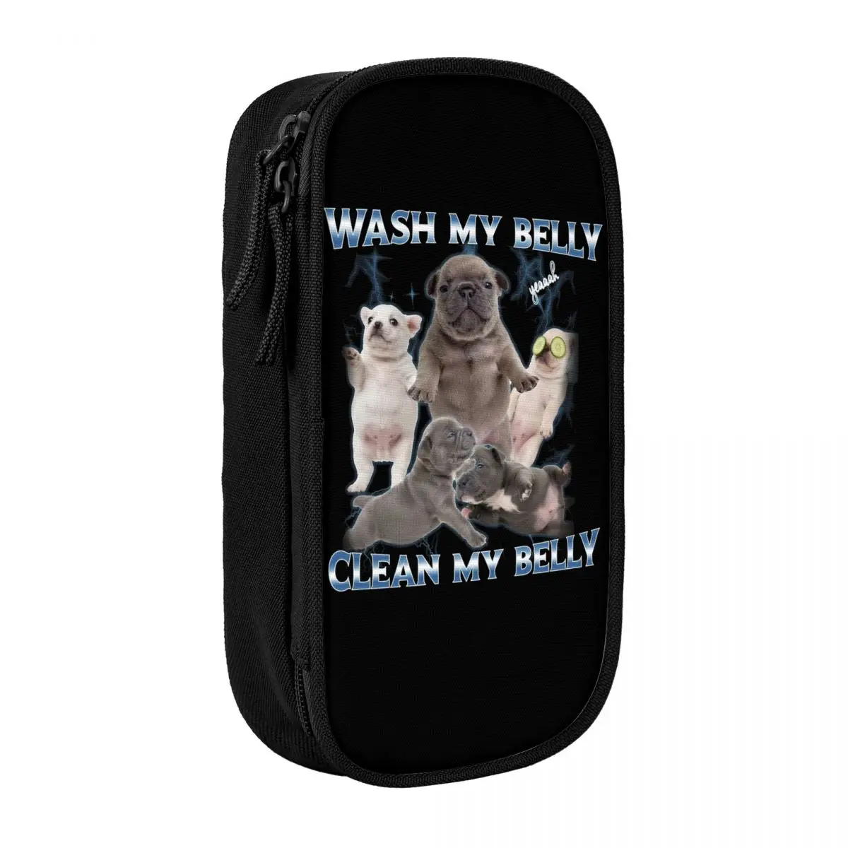 

Pibble Dog Wash Clean My Belly Funny Meme Pencil Case Pencil Box Pen Box for Girls Boys Big Capacity Bag Students School Zipper