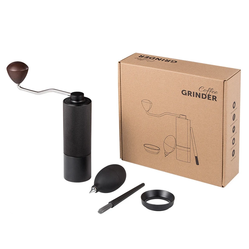 Hand grinder coffee machine four piece set hand cranked portable adjustable steel core