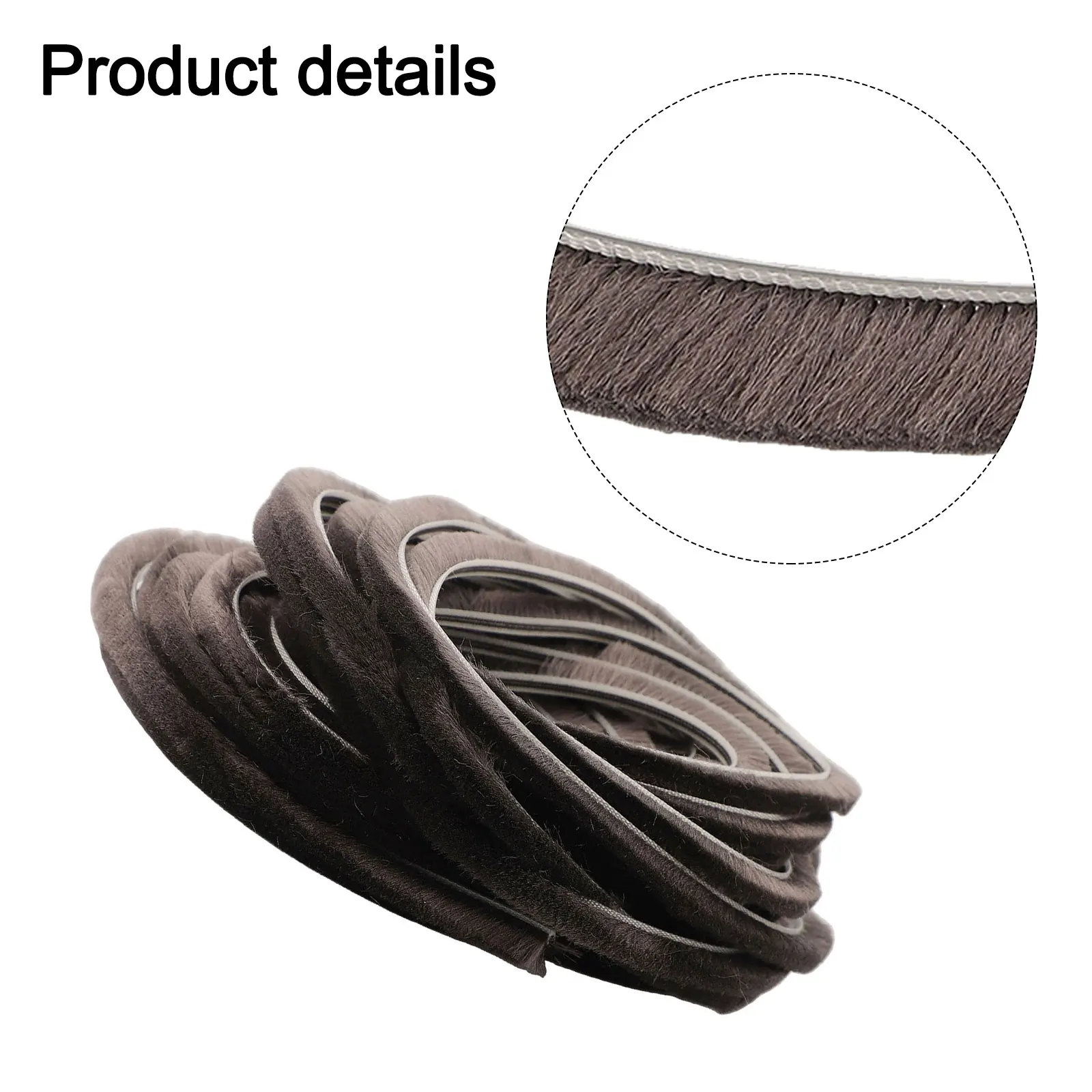 10M Sliding Door and Casement Weather Strip Hairy Seal Brush Pile Dustproof Windproof Soundproof Draught Excluder for Cabinets