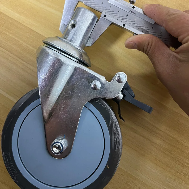 Civière de Lit Médical à Mât Rond en PVC/TPR, Roue Universelle, Roulettes Silays euses avec Frein, 5 Pouces, 28mm, 1 Pièce