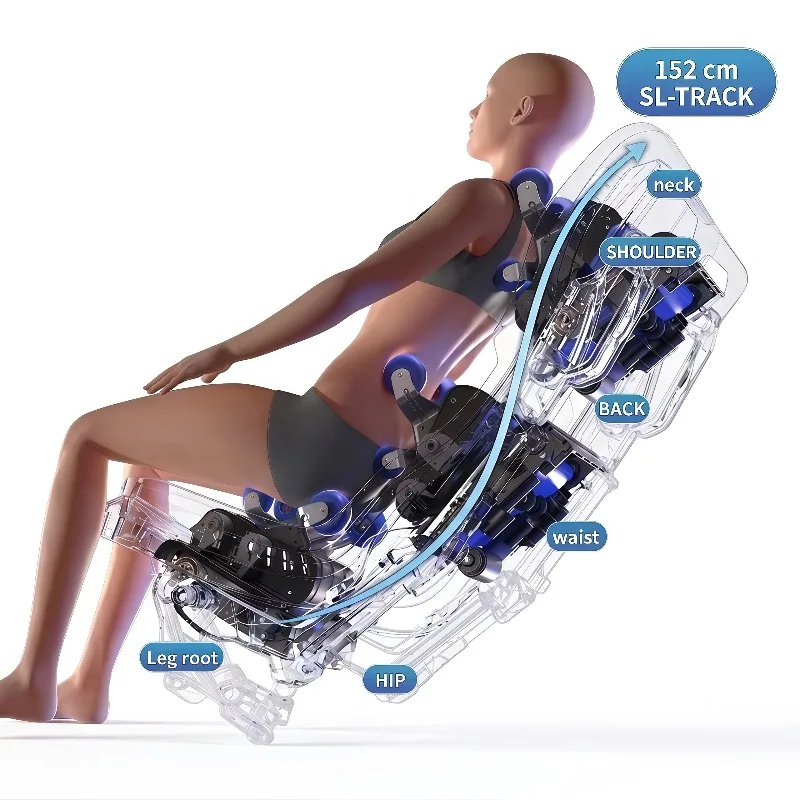 4D Pro Massage Chair Shiatsu SL Track Full Body Airbag AI Body Scan Zero Gravity Foot Roller Heating Recliner for Health Care