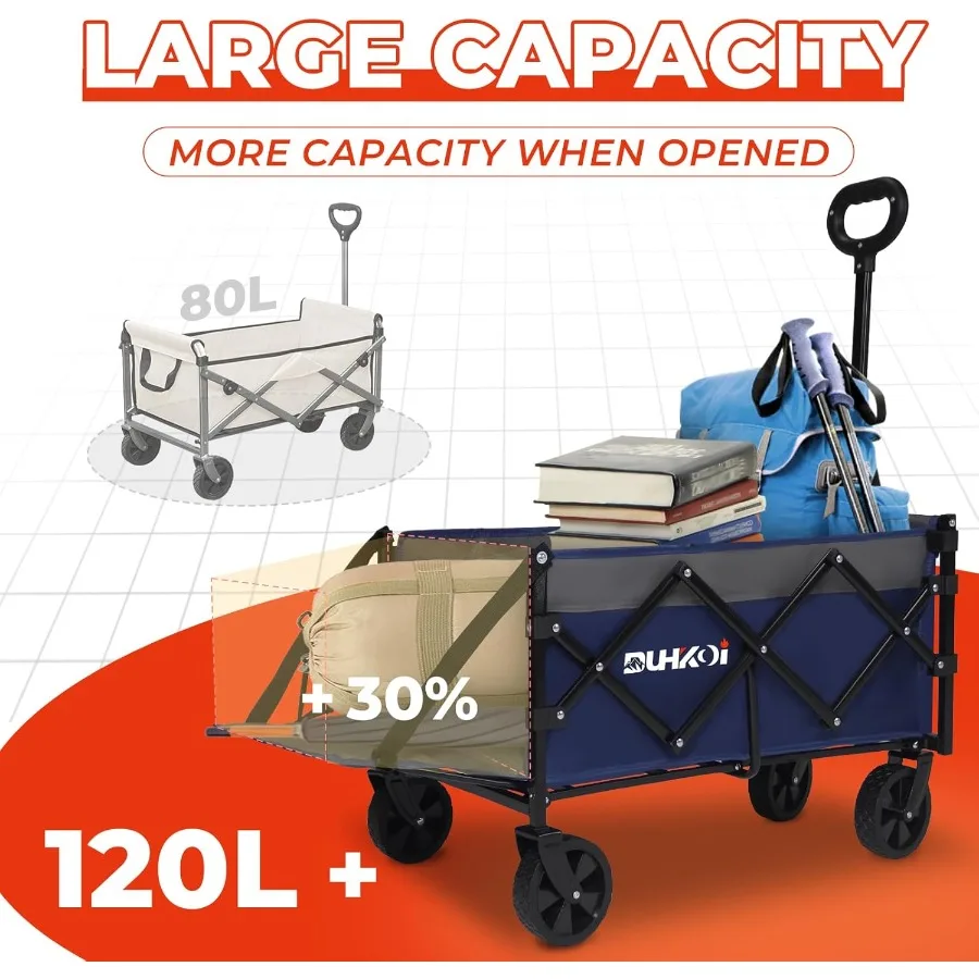 Складной удлиненный универсал на заднюю дверь с колесами, вместимость 350 фунтов, складная универсальная тележка для сада, улицы, продуктов, пляжа, кемпинга P