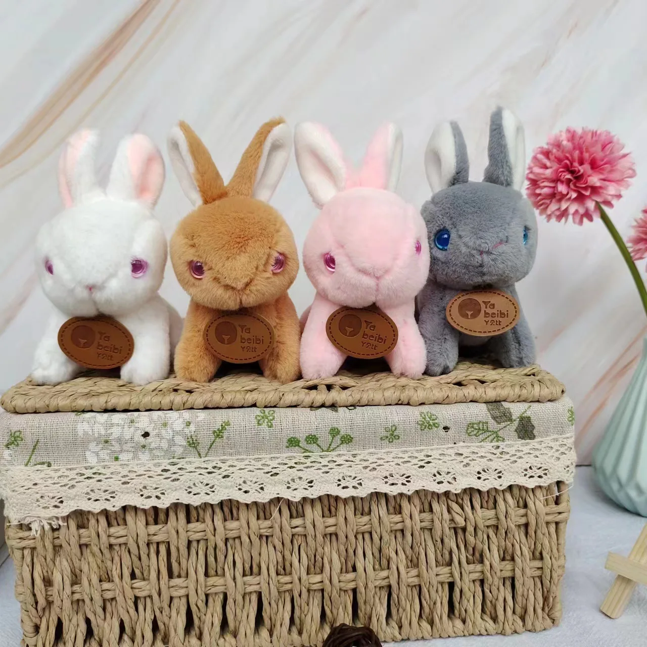 

new Cute darling Rabbit Zodiac Rabbit bag small pendant plush doll lifelike backpack cool fashione accessories couple gift
