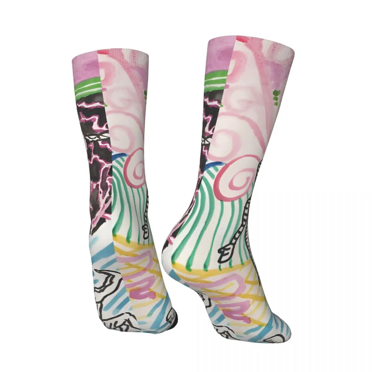 Skarpety męskie Expressive Motion Vintage Harajuku Street Style Novelty Pattern Crew Sock