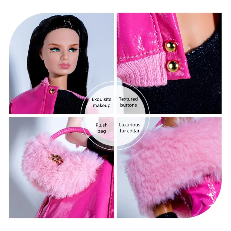 32 cm Supermodel Puppenkleidung Anzug Europäische Mode rosa Lederrock Zubehör Set Prinzessin Kleid DIY Spielzeug Sammler Geschenke
