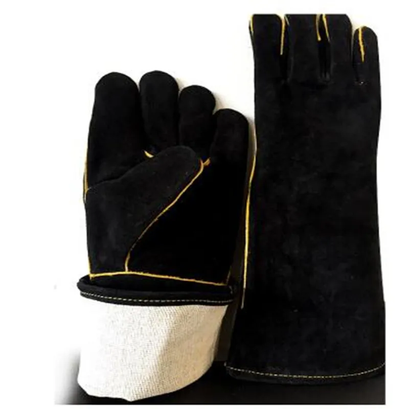 Leather Welding Gloves  Household  BBQ Microwave Oven Insulated Gloves Wear-Resistant Labor Protection Work Gloves