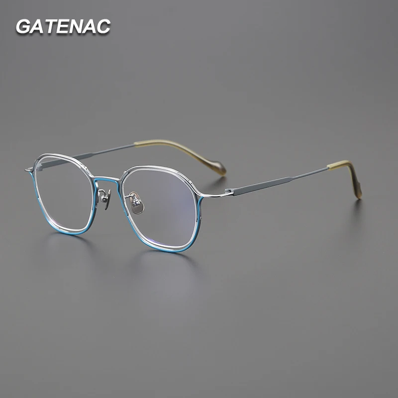 

Gatenac Vintage Pure Titanium Glasses Frame Men Ultra Light Designer Eyeglasses Frame Women 2025 New Luxury Brand Eyewear