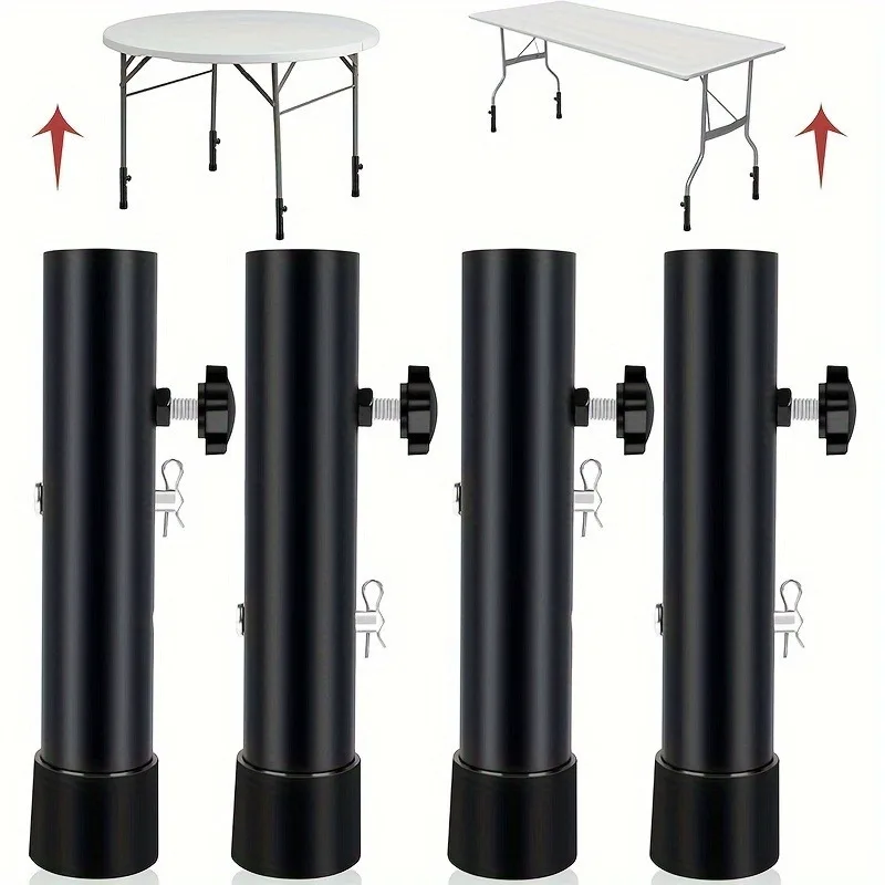 4pcs Table Leg Extenders Adjustable Height Design Heavy-Duty Table Leg Risers Foldable Table Leg Extenders Support Lift Legs