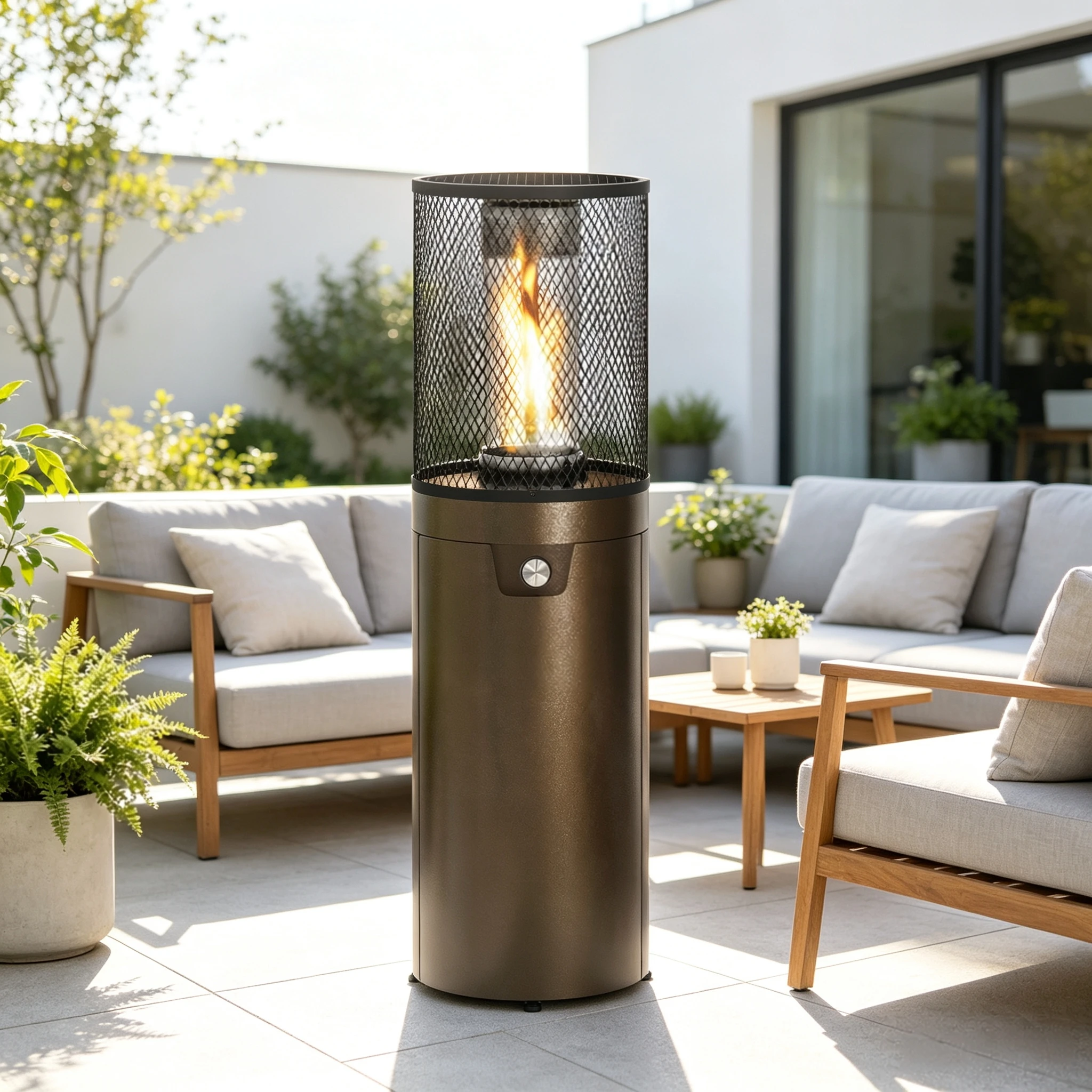 Portable Energy-Saving Propane Gas Patio Heater with Wheels Outdoor Heating for Camping