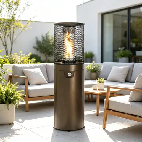 Portable Energy-Saving Propane Gas Patio Heater with Wheels Outdoor Heating for Camping