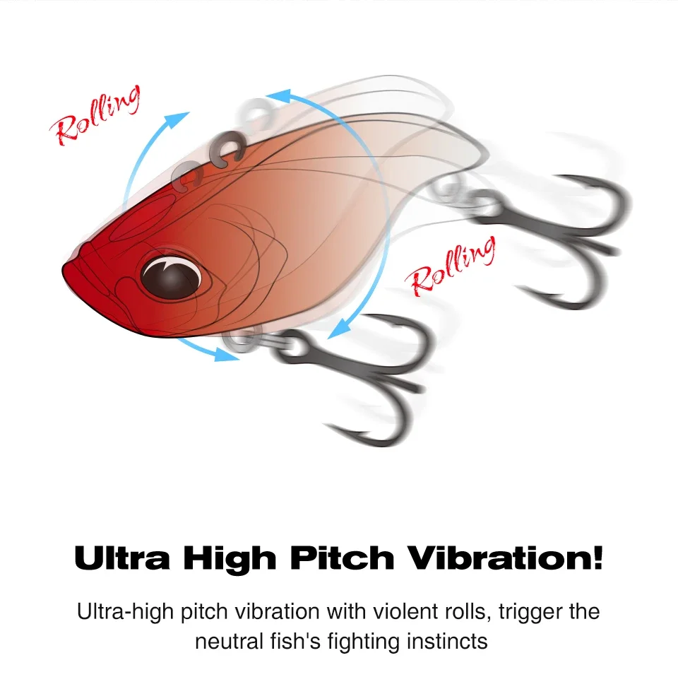 TSURINOYA 50S Vibration Tempter 50 mm 12,5 g Long Casting Sinking Lipless Hard Bait für Winterangeln Ideal für Hechtbarsche – Detail 5