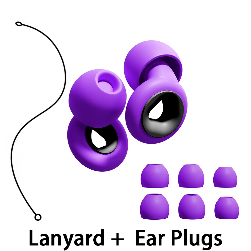 Soft Silicone Earplugs with Lanyard Travel Must-Have for Hotel Stays Noise Reduction Ear Buds to Block Neighbor Interference
