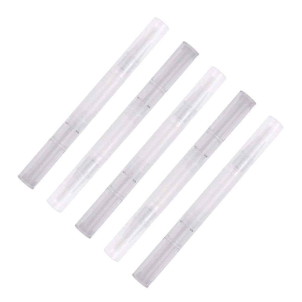 5Pcs Transparent Nail Oil Pen Empty Container Pens 3Ml Brush Tip Applicator Eyelash Growth Liquid Tube Nail Pen