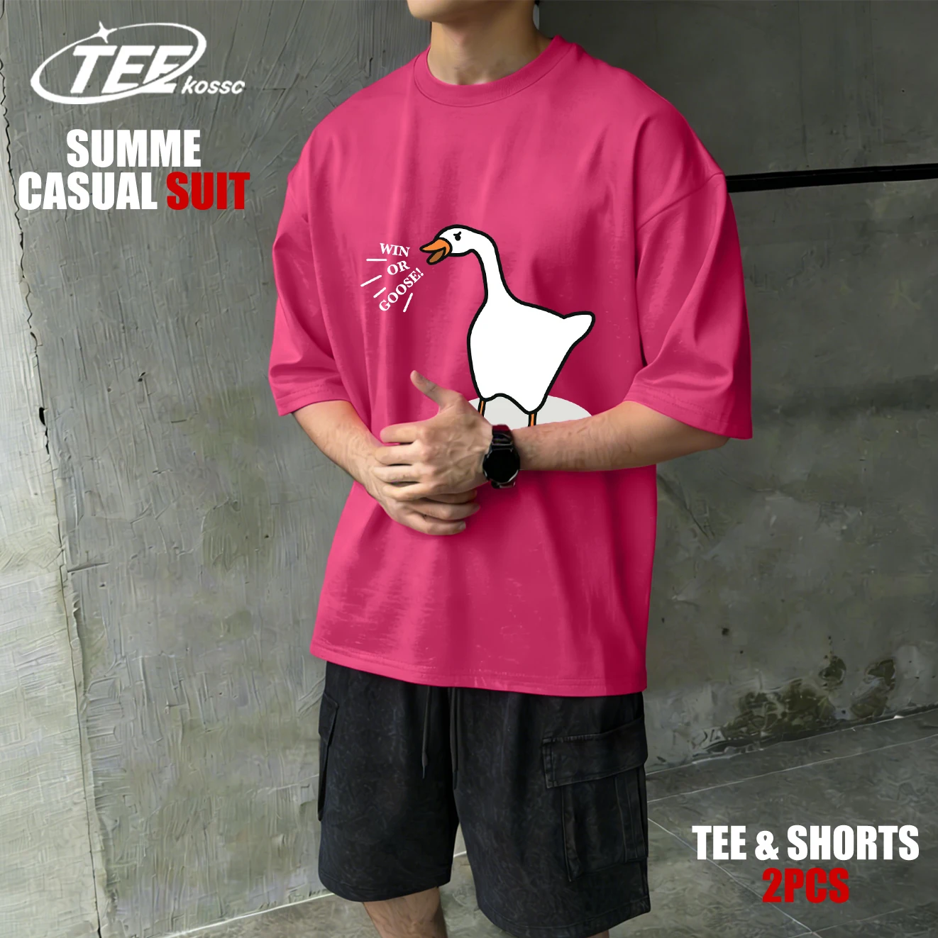 

Мужские футболки Win Or Goose Design, хлопковые повседневные футболки с коротким рукавом, летняя уличная одежда с круглым вырезом, унисекс, модные оверсайз футболки с коротким рукавом