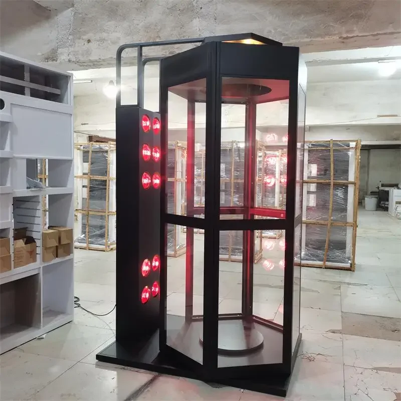 Iron paint hexagon with sunroof rotating display rack car solar film showcase glass thermal insulation film experience warehouse