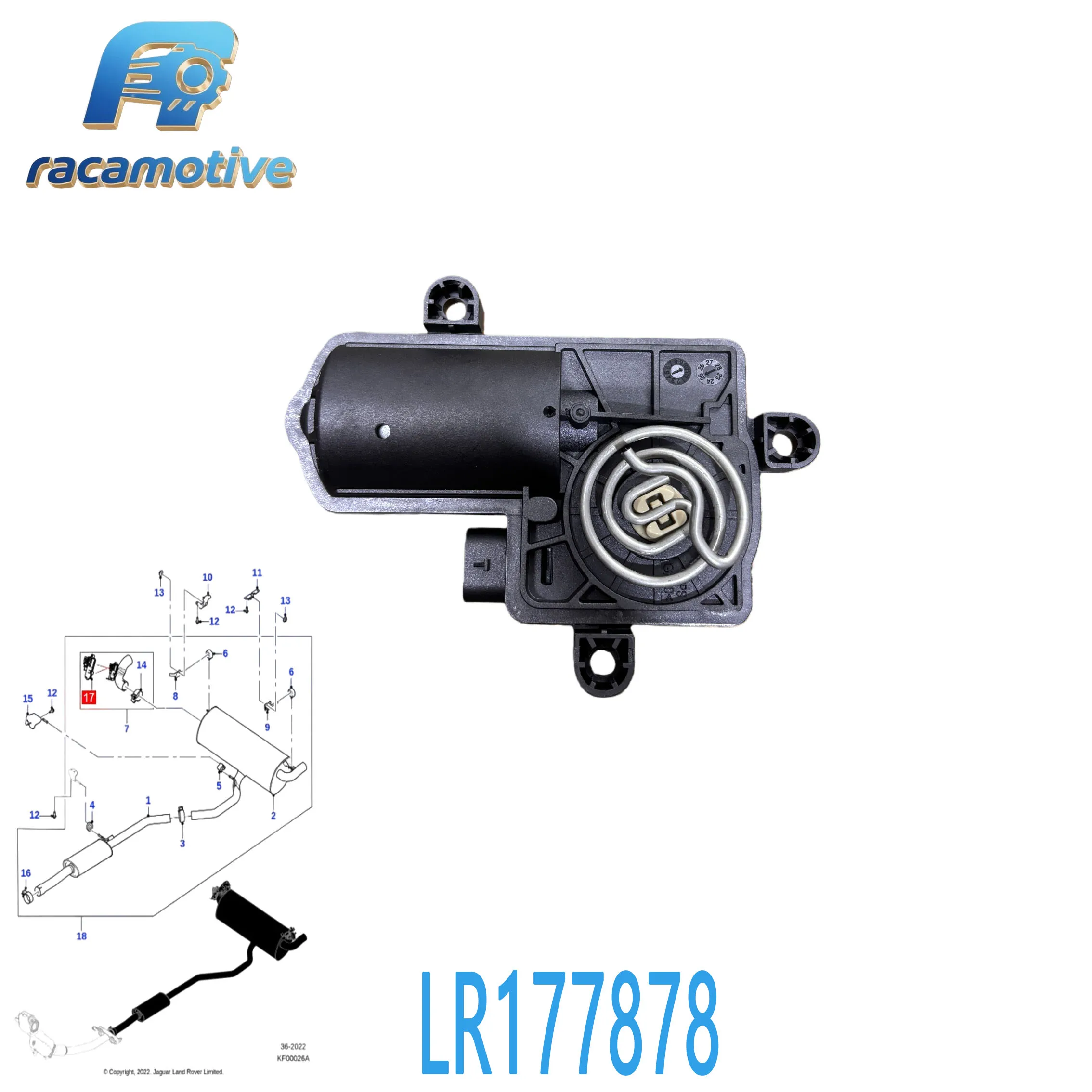 LR177878  LR137008 LR117492   for Land Rover Discovery  Range Rover Evoque 2015-2019 Car Electronic Exhaust Valve Actuator.