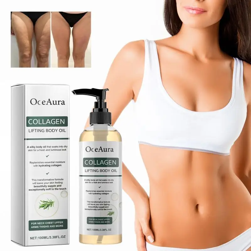 Collagen Firming Body Oil 100ml Enhance Skin Elasticity & Tighten Deep Hydration Moisturizing Refreshing Rosemary Non-Greasy Oil