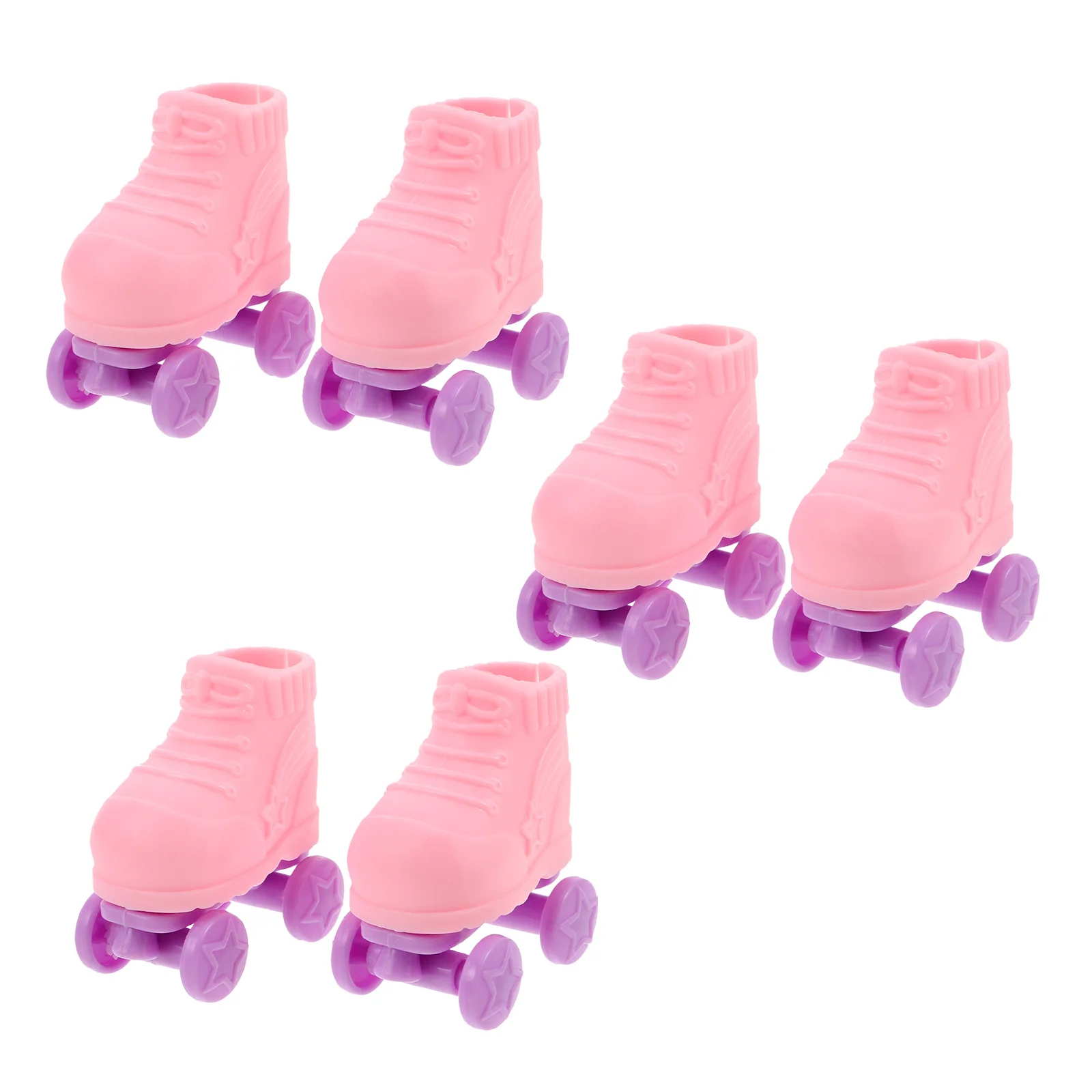 3 stks 3 Pairs Mini Rolschaatsen Voor 1/8 Schaal Tiny Schoen Decor Poppenhuis Accessoires Craft Diy Speeltoestel Miniatuur Schoenen Voor