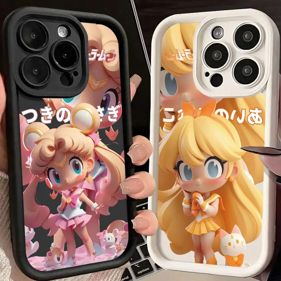 귀여운 세일러문 아이노 미나코 아이폰 XR 17 에어 13 12 11 프로 맥스 XS 맥스 15 16 14 플러스 16e 소프트 커버 폰 케이스