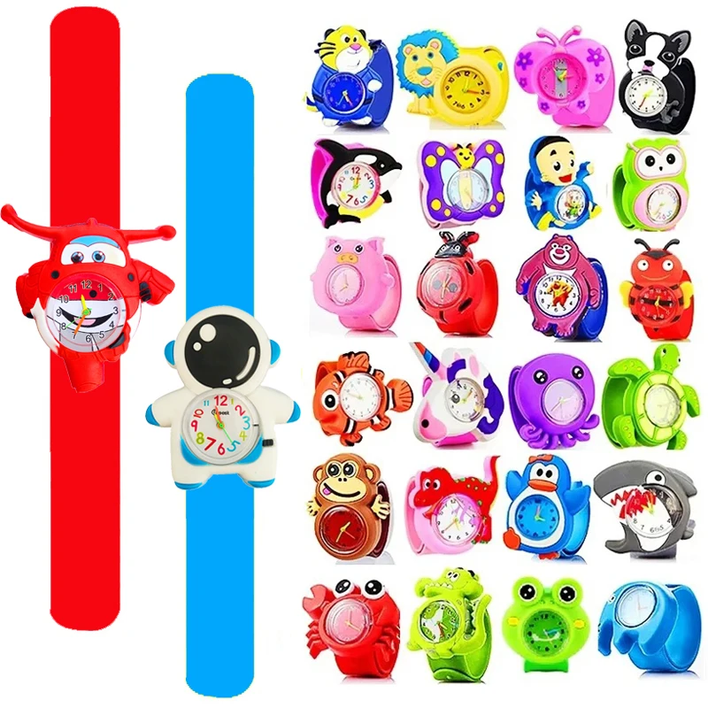 Lovely Baby Cartoon Animals Toys Watches for Boys Girls Kids Birthday Christmas Party Gift Children Study Time Watches Bracelet