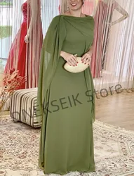 Elegant Olive Green Mother Of the Bride Dress For Women High-Neck Sleeveless With Capelet Floor Length/Suitable Request Dress