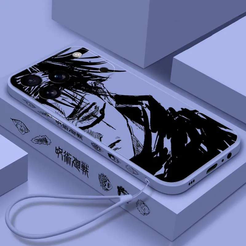 

Jujutsu Kaisen Anime Comics For Apple iPhone 17 Air 16 16e 15 14 13 12 11 XS Pro Max Plus Liquid Left Rope Cover Phone Case