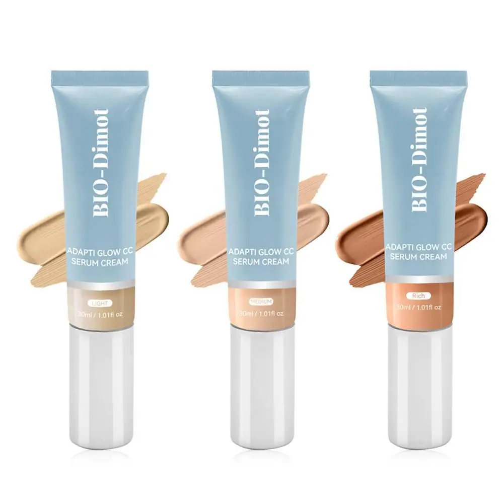 Waterproof CC Cream 30ml Long Lasting Natural Nude Concealer Makeup Base Daily Use Smooth Fine Lines Moisturizing Foundation
