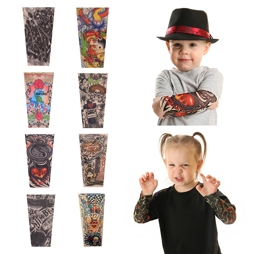 

1pcs Children Tattoo Sleeves Arm Cover Cartoon Print UV Sleeve Arms Sunscreen Breathable Summer Tattoo Sleeve for Kids