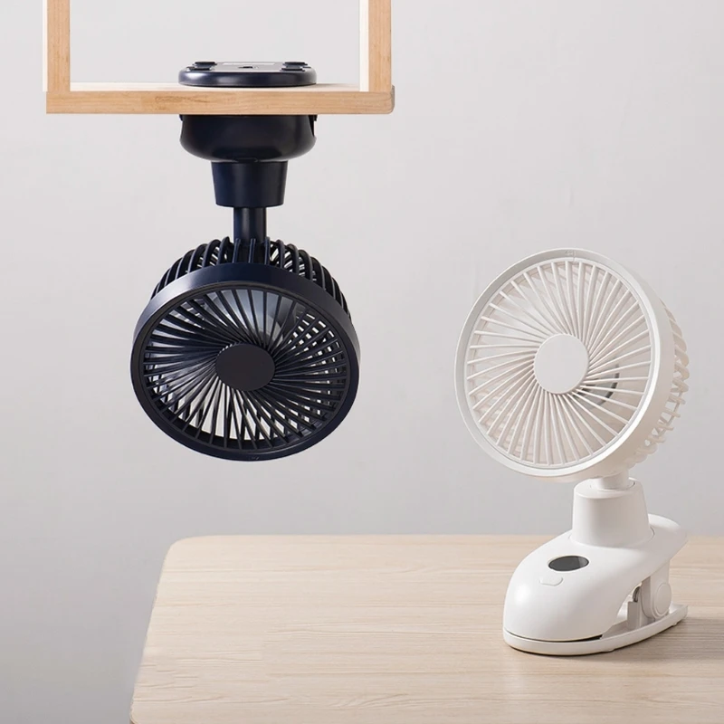 Mini ventilateur à pince de bureau ventilateur à pince à 4 vitesses avec vent fort tournant pour la maison