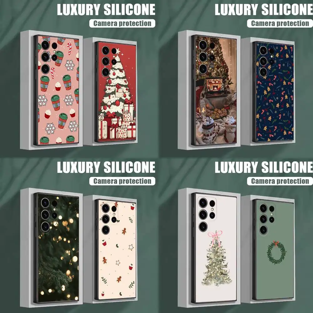 

Ins Cartoon Christmas Style Phone Case For Samsung S25,S24,S23,S22,S21,S20,S10,Ultra,Plus,Lite,FE,Soft Silicone Black Cover