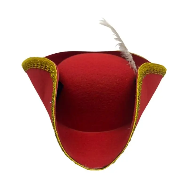 652F Embroidery Fedoras Caps for Pirate Costume Cosplay Pirate Props Kids Play Pirate Caps for Kids Halloween Outfit