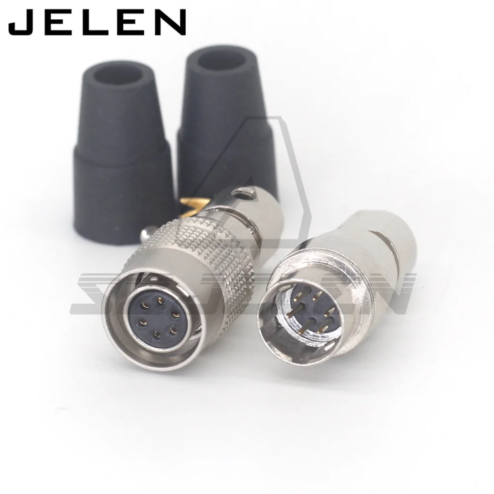 HR10A-7P-6S and HR10A-7J-6P hirose connector Docking  power cables, wires, male and female Industrial camera connector